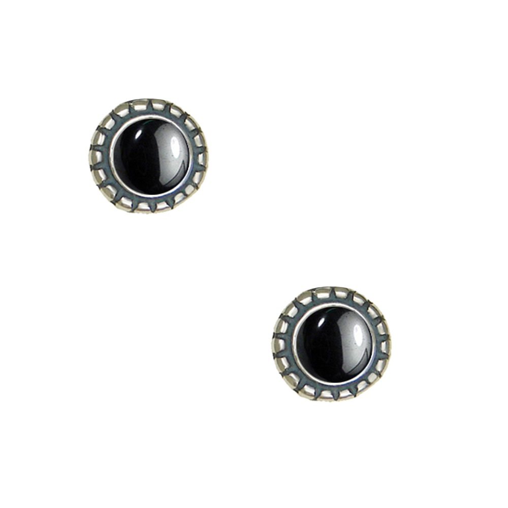 Sterling Silver Little Hematite Post Stud Earrings